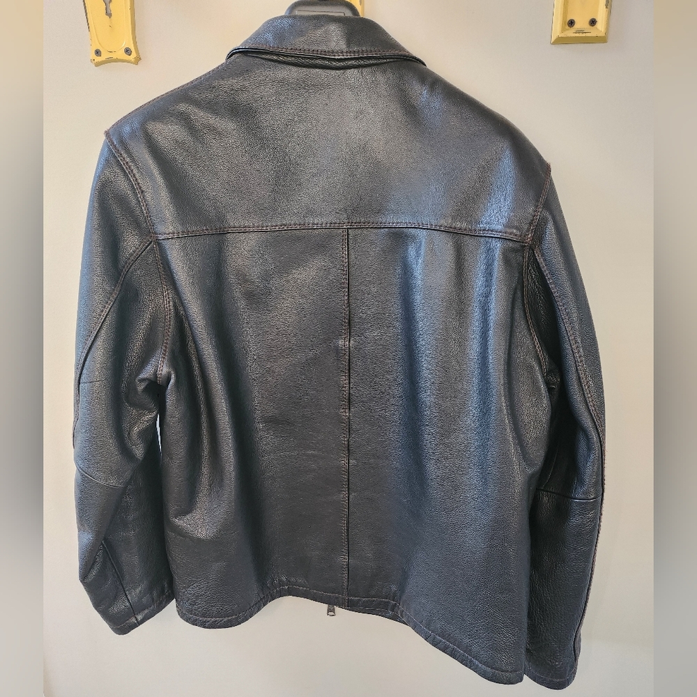 Columbia Leather Coat, Deep Brown, Mens Large - Picture 6 of 6